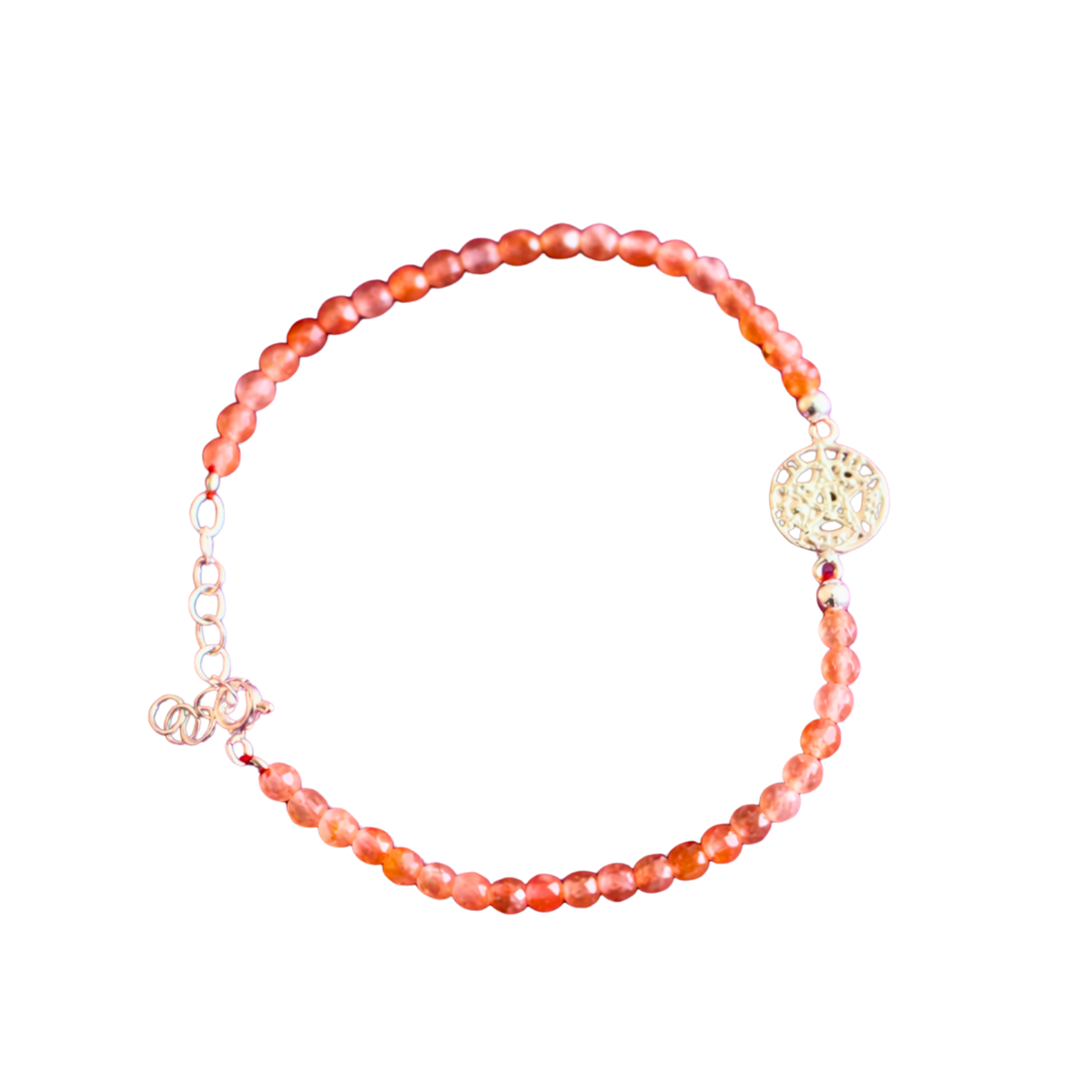 Pulsera Piedra Solar con Tetragramatón en Plata 925 ACTIVADA (Suerte y Escudo Espiritual)