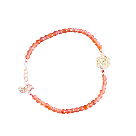 Pulsera Piedra Solar con Tetragramatón en Plata 925 ACTIVADA (Suerte y Escudo Espiritual)