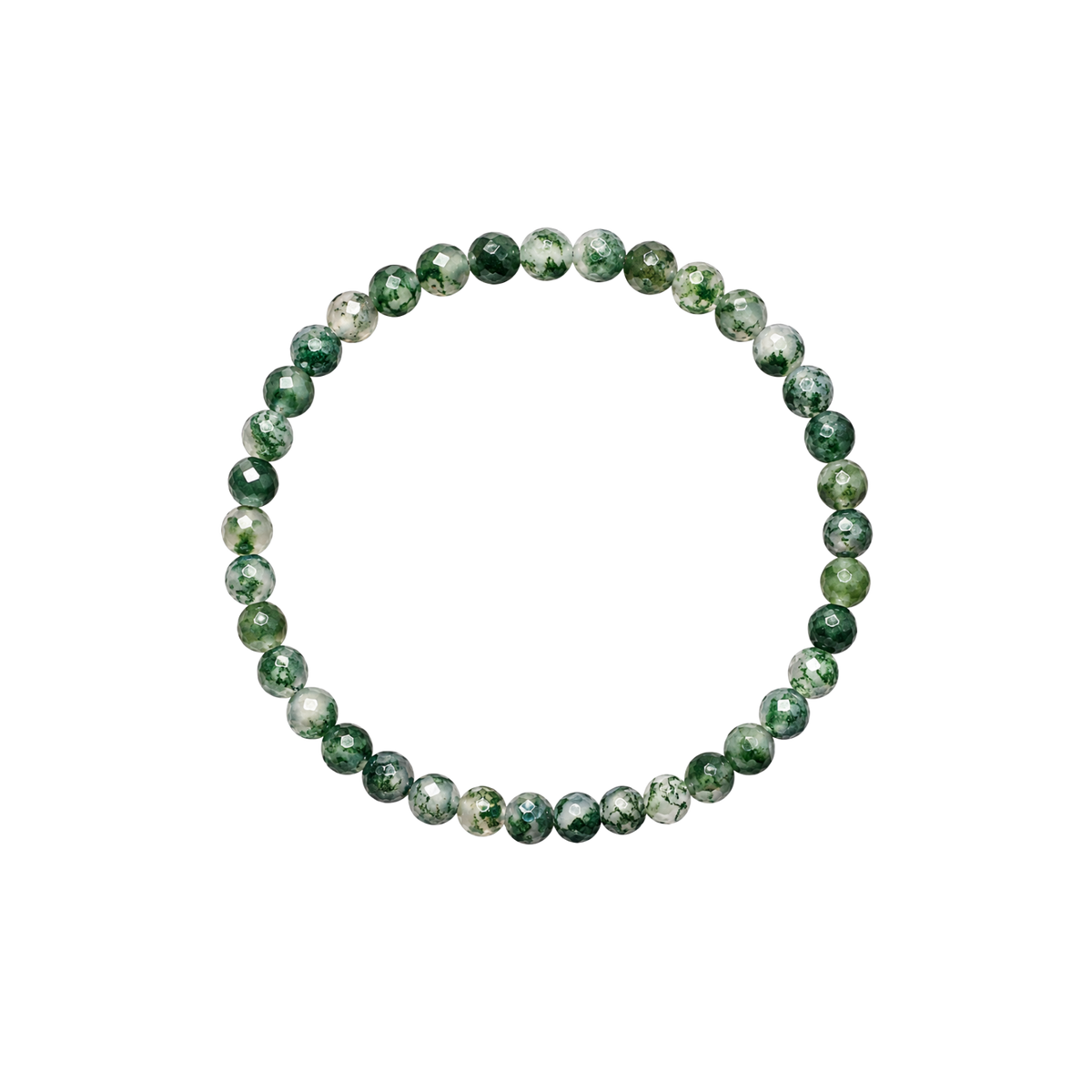 Pulsera Facetada de Ágata Árbol 4mm (Crecimiento, Equilibrio y Conexión con la Naturaleza)