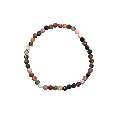 Pulsera Facetada de Ágata India 4 mm (Salud, Protección y Armonía)