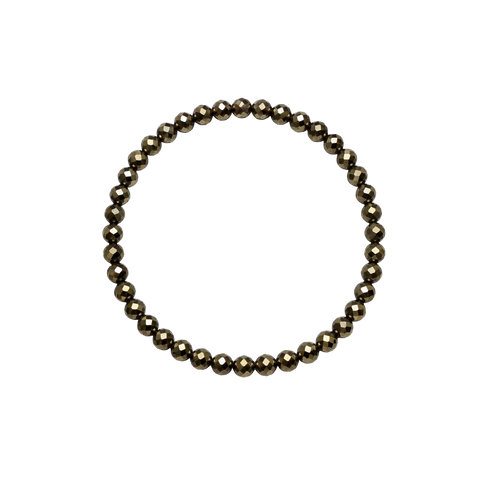Pulsera Facetada de Pirita 4 mm (Abundancia, Dinero y Suerte)