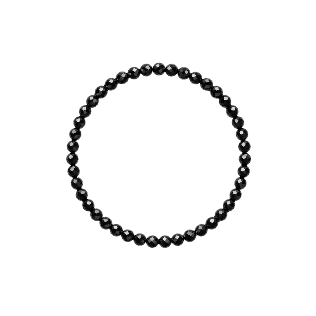 Pulsera Facetada de Turmalina Negra 4mm (Protección, Limpieza y Equilibrio Energético)