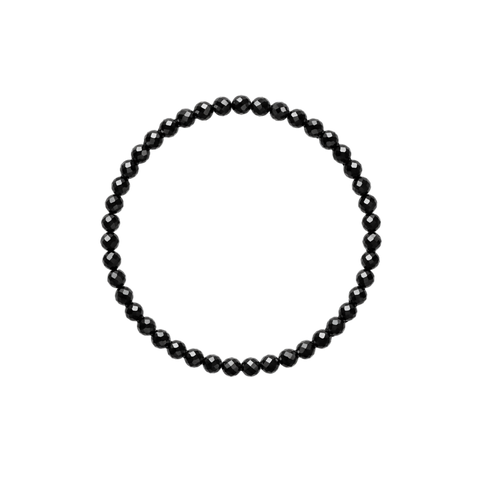 Pulsera Facetada de Turmalina Negra 4mm (Protección, Limpieza y Equilibrio Energético)