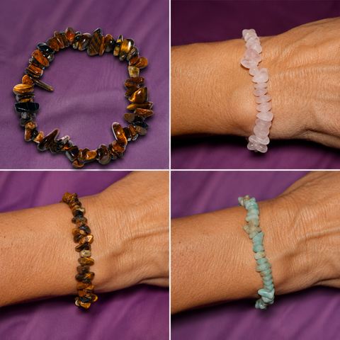 Pulseras Chip de Mineral Natural (Protección, Equilibrio y Bienestar Energético)