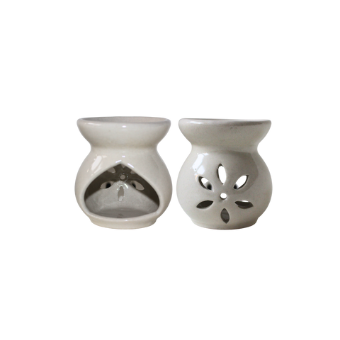 Quemador de Esencias Cerámico Blanco – Diseño planta (Aromaterapia y Armonía) (Copia)