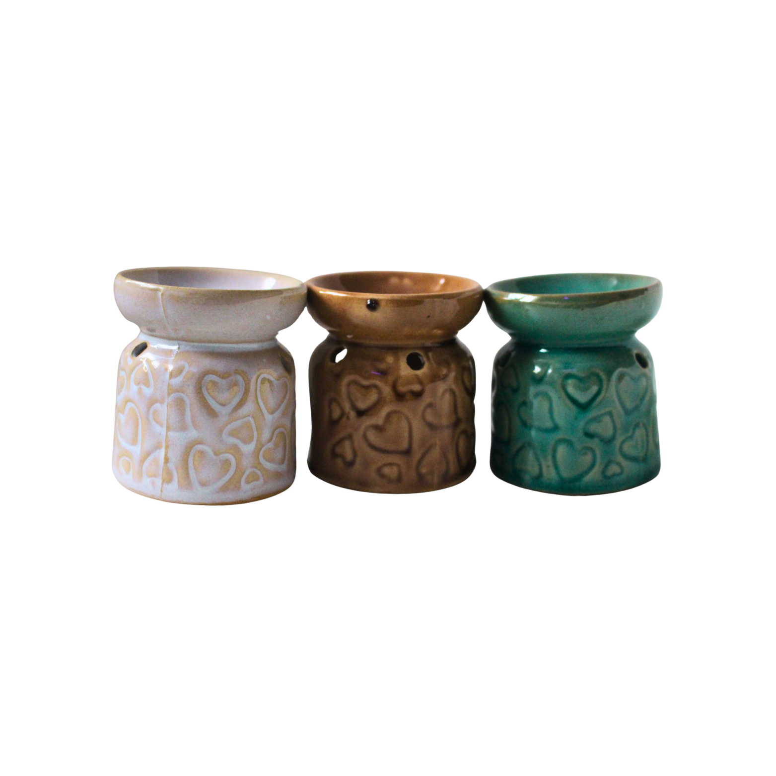 Quemador de Esencias Cerámico – Cenefa Corazón (Aromaterapia y Armonía)