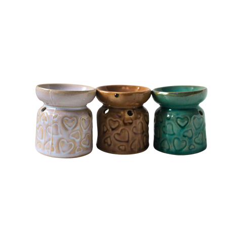 Quemador de Esencias Cerámico – Cenefa Corazón (Aromaterapia y Armonía)