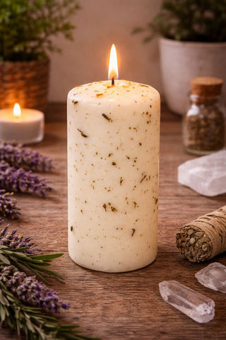 Large Pure House Candle with 7 Herbs (Protection, Cleansing and Harmony)