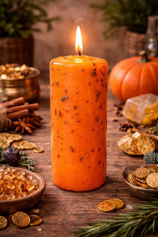 Large candle for Total Abundance (Money, Work and Luck)