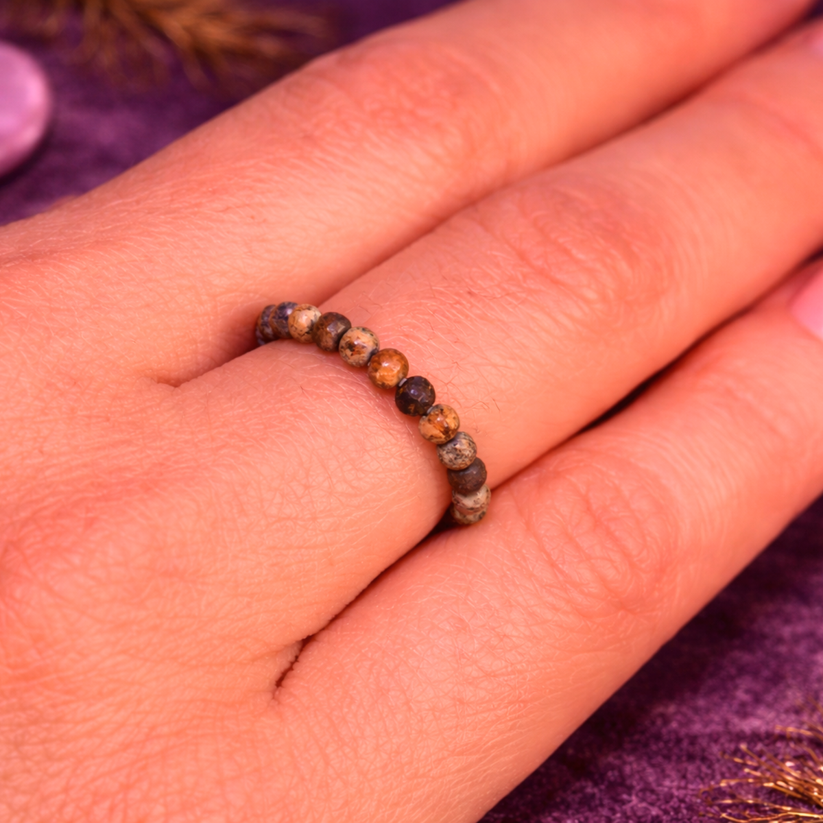 Anillo de Jaspe Paisaje Natural Ajustable (Estabilidad, Conexión con la Tierra y Equilibrio Interior)